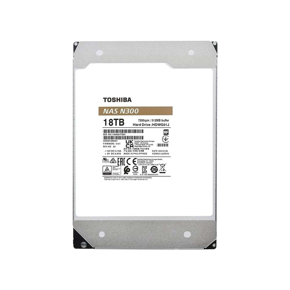 Toshiba N300 18TB 7200Rpm 512MB - MN11ACA18TS