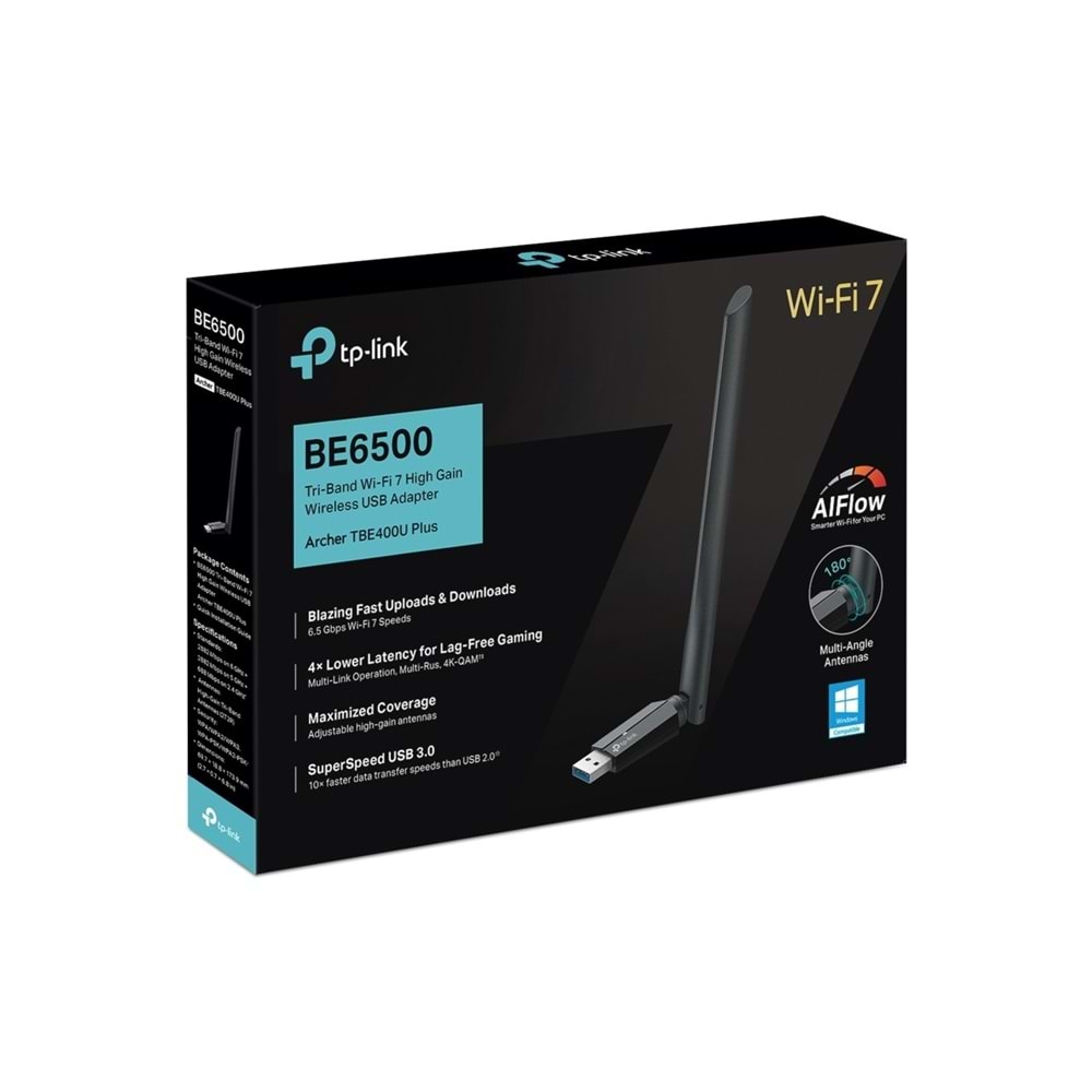 Tp-Link Archer TBE400U Plus BE6500 Tri-Band Wi-Fi 7 USB Adaptör