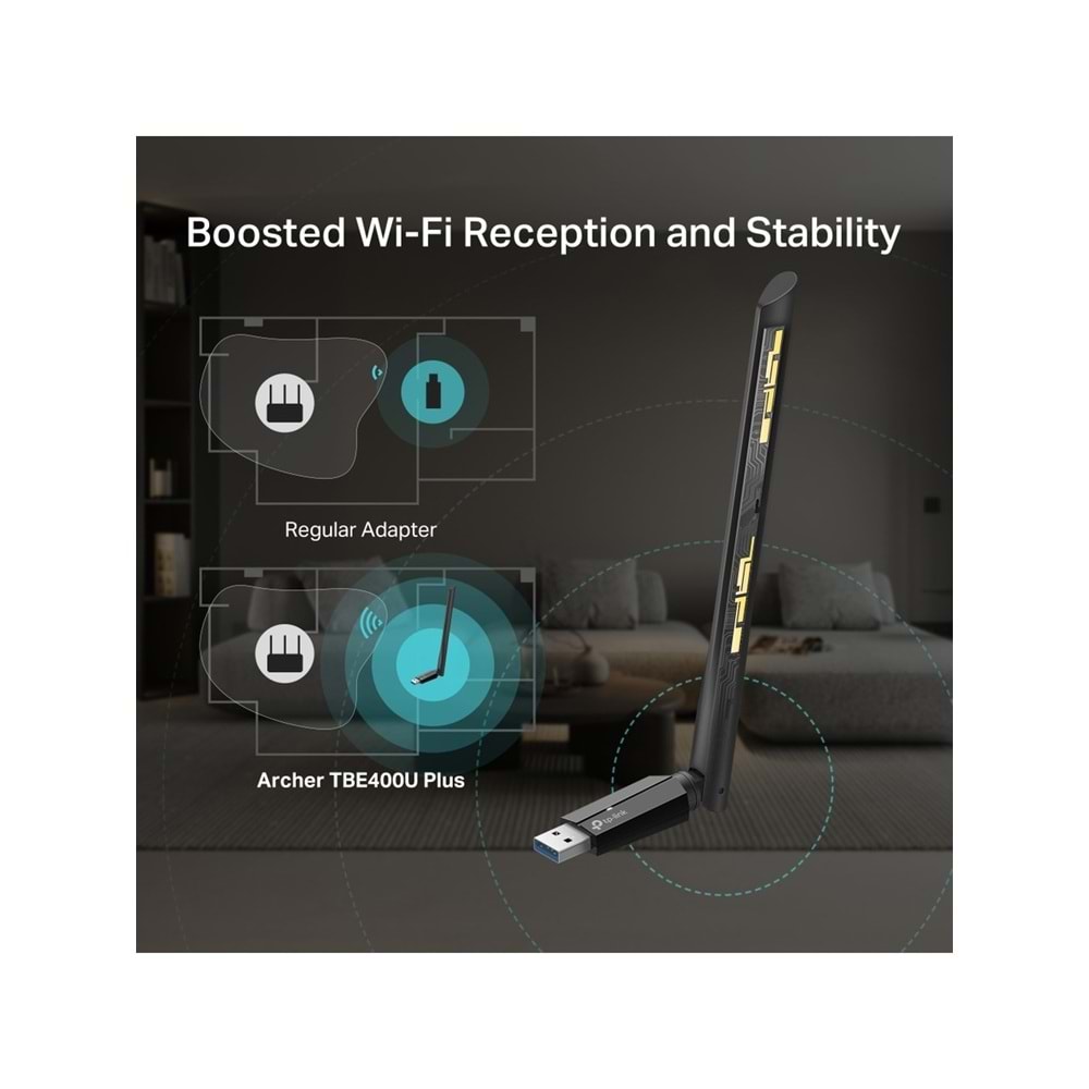 Tp-Link Archer TBE400U Plus BE6500 Tri-Band Wi-Fi 7 USB Adaptör