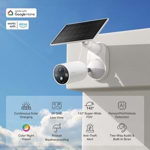 Tp-Link Tapo TC85 KIT 2K QHD Yapay Z Wi-Fi Güneş Enerjili Güvenlik Kamerası Kiti