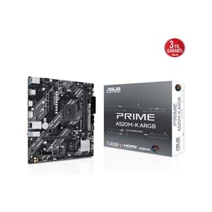 Asus PRIME A520M-K ARGB AMD A520 DDR4 5100 M2 HDMI/DP PCI 3.0 AM4 Anaka