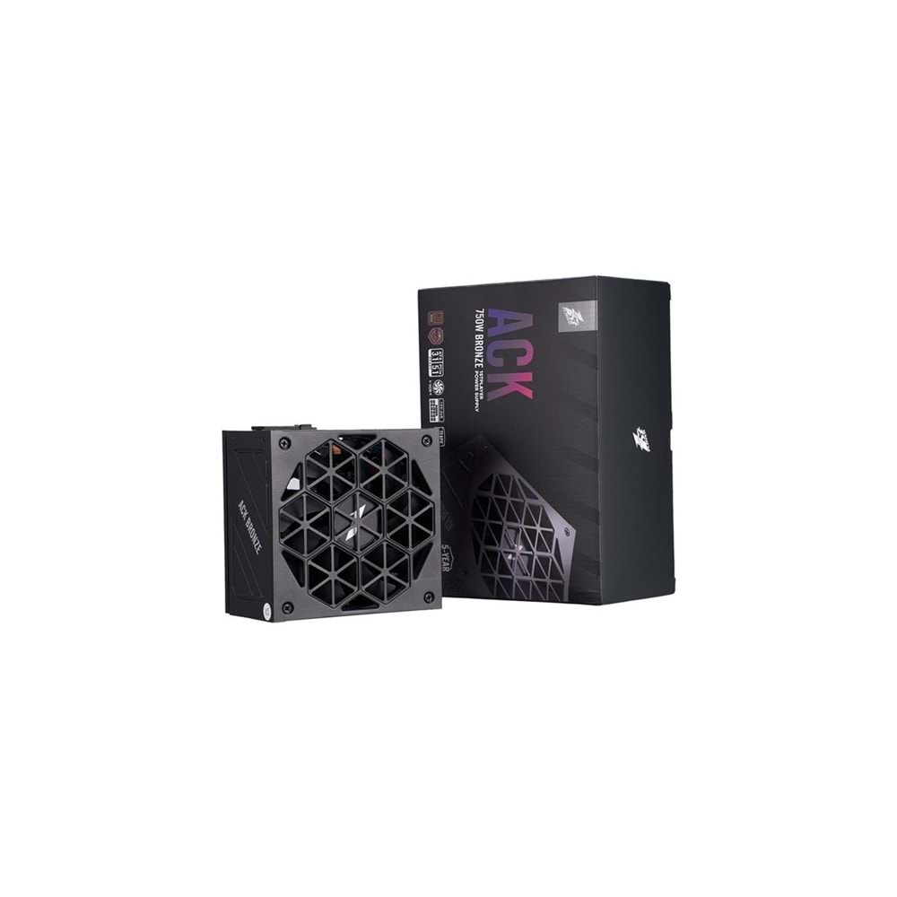 1ST Player ACK 80+BRONZE 750W Aktif PFC 14cm Fan Siyah Power Supply (5Yıl Garant
