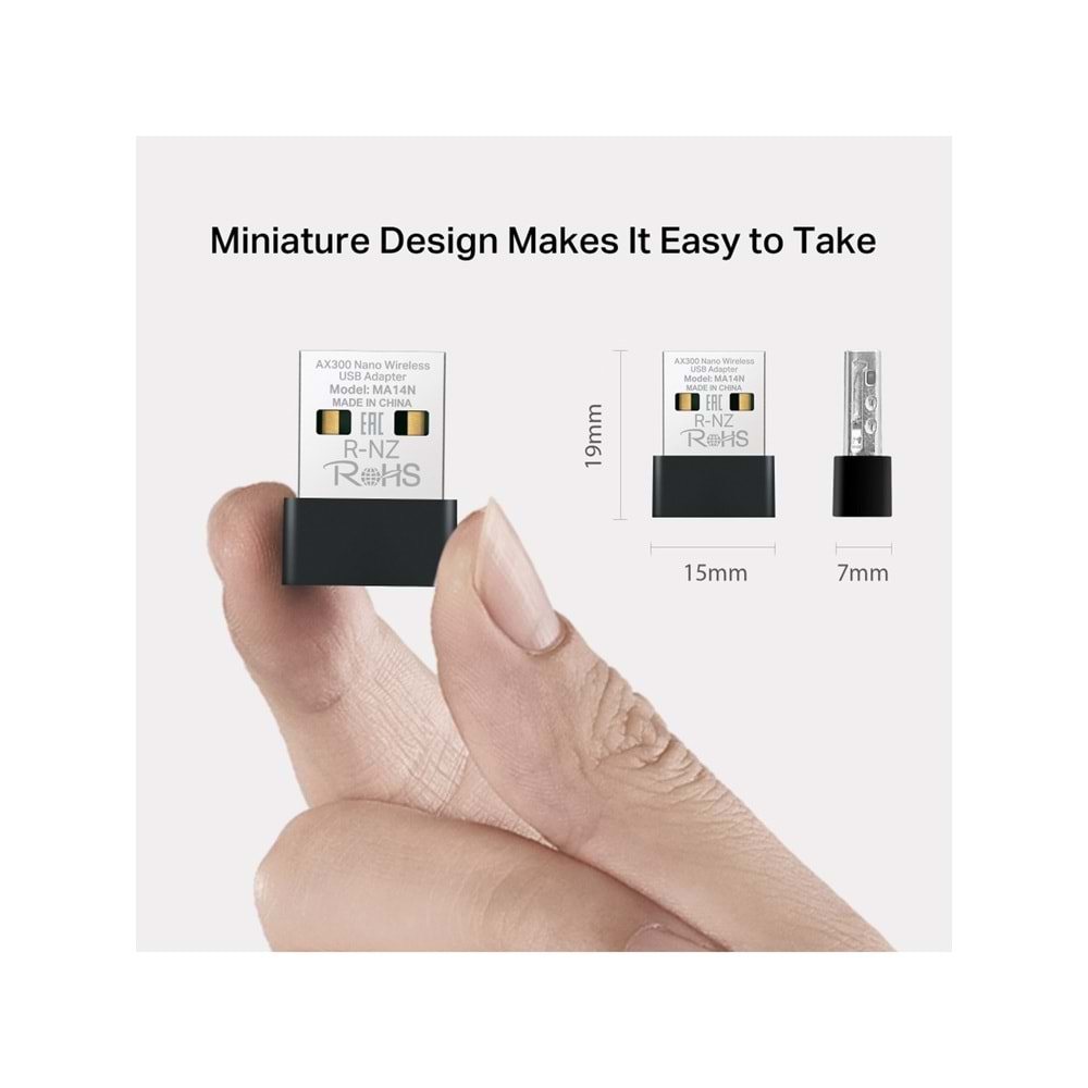 Tp-Link Mercusys MA14N AX300 Nano 287Mbps Wi-Fi USB Adaptör