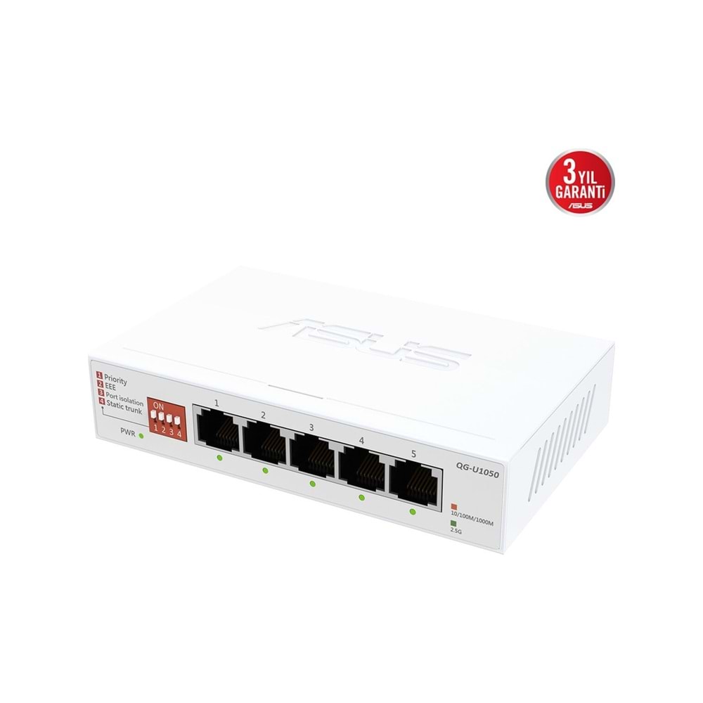 Asus QG-U1050 5-Port 2,5G Gigabit Ethernet Tak Çalıştır Yönetilemez Switch