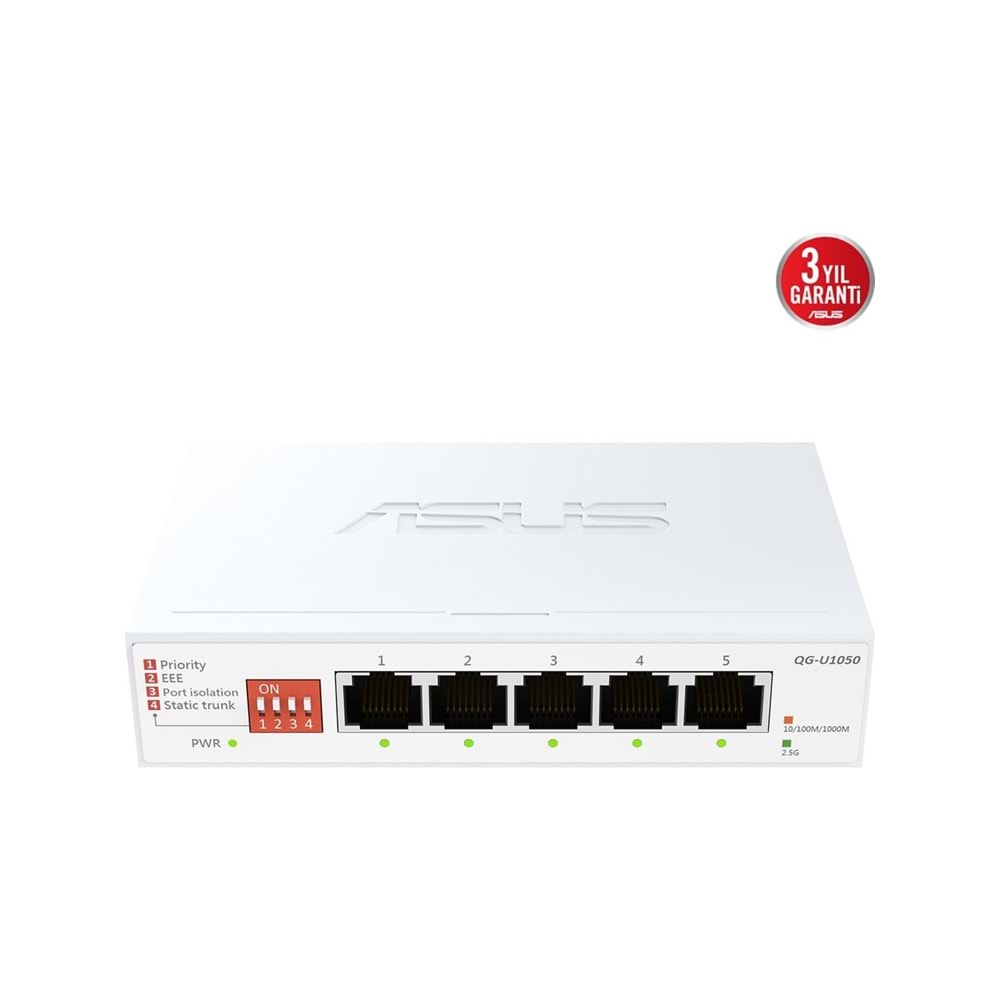 Asus QG-U1050 5-Port 2,5G Gigabit Ethernet Tak Çalıştır Yönetilemez Switch