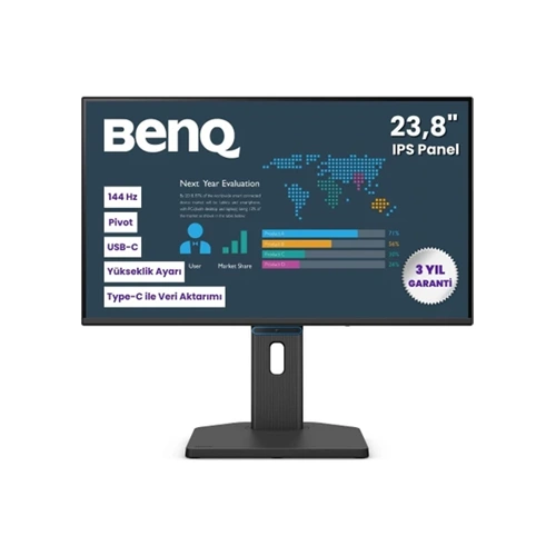 Benq BL2490TC 23.8 IPS FullHD 144Hz HDMI DP USB-C Veri Aktarımı Pivot Eye-Care Monitör