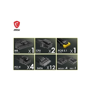 MSI MAG A1000GL PCIE5 WHITE 1000W 80+ GOLD POWER SUPPLY