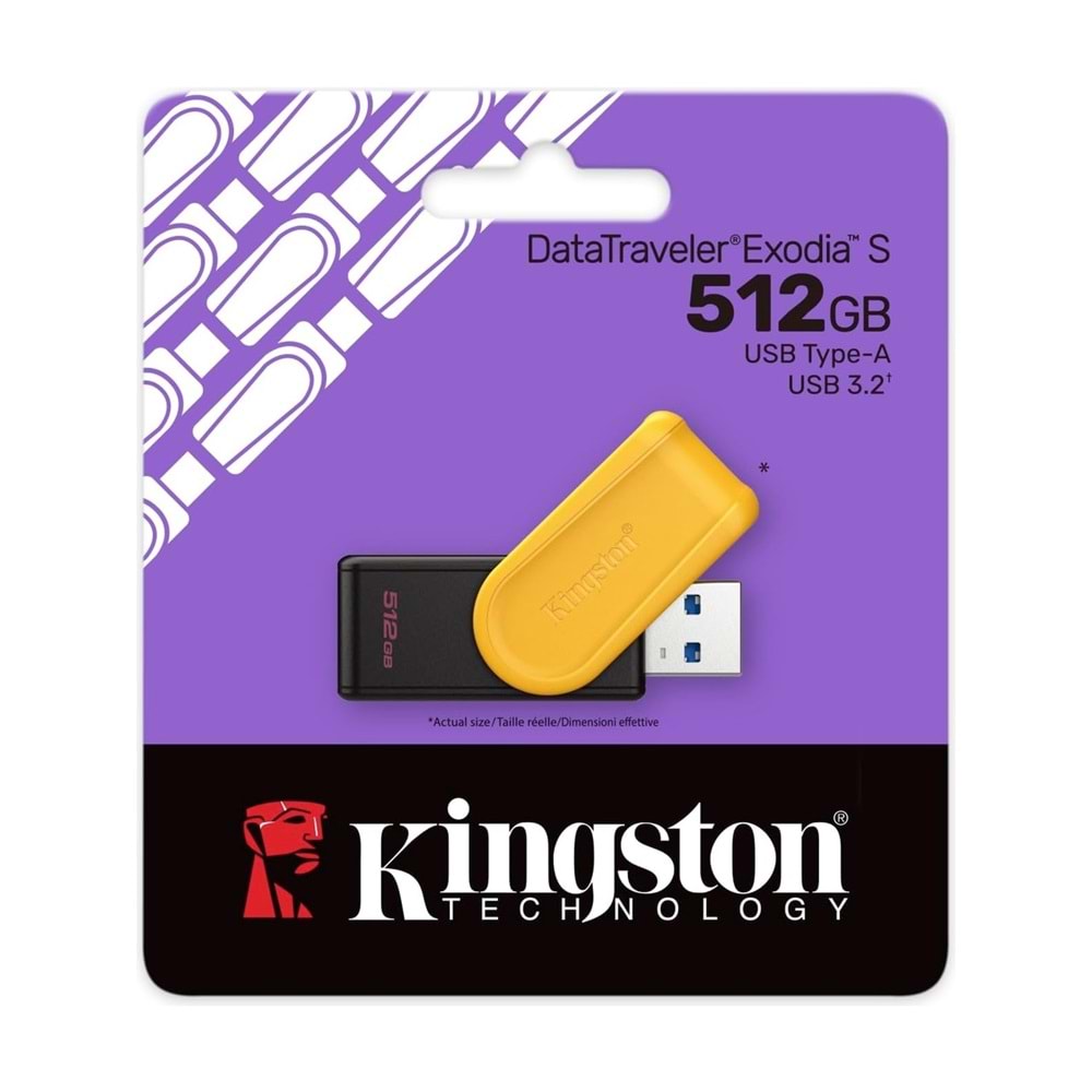Kingston Exodia S 512GB USB 3.2 Gen Flash Bellek Siyah Turuncu - DTXS/256GB