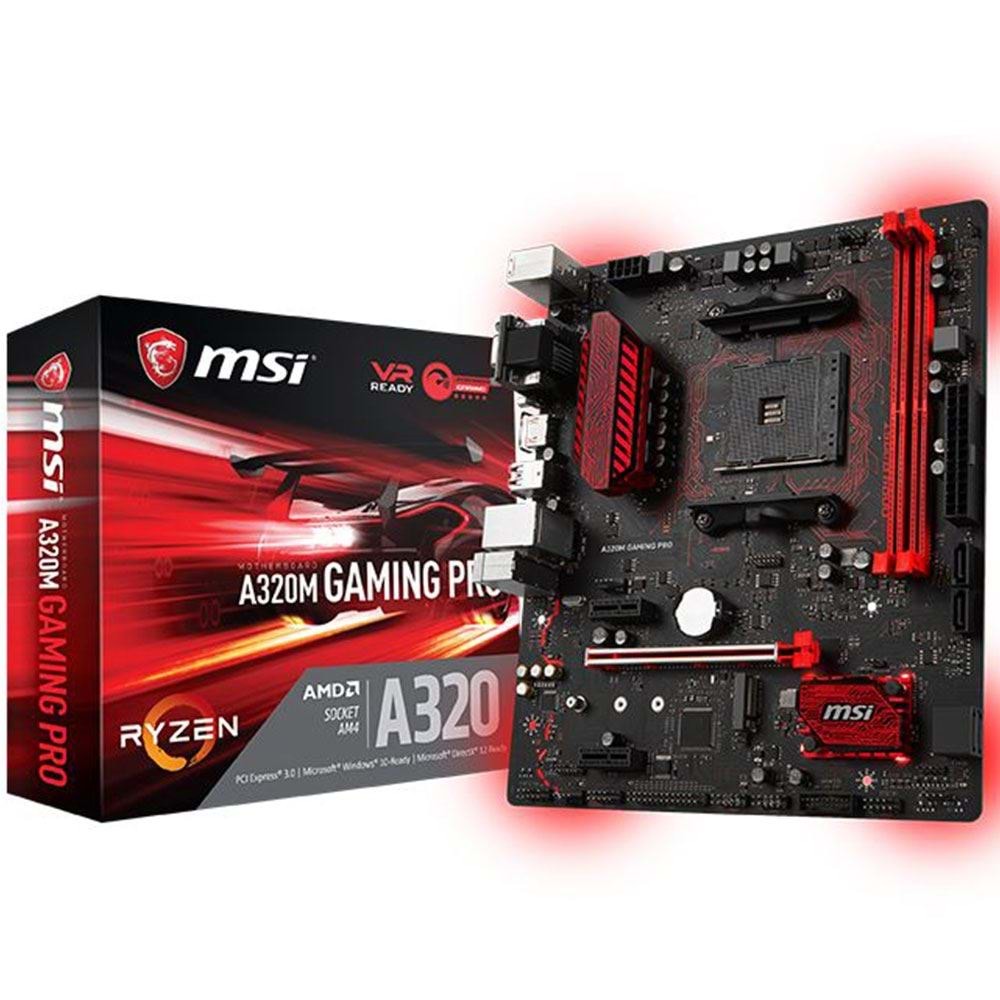 Msi AMD A320 AM4 DDR4 3200MHz HDMI DVI VGA Gaming Anakart A320M-GAMING-PRO
