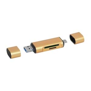 Frisby FCR-5412S SD/TF Micro USB/Type-C OTG Kart Okuyucu