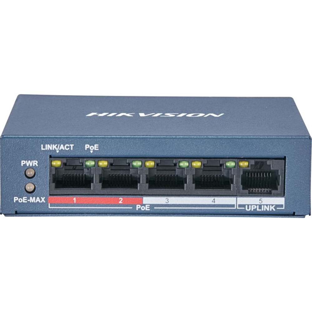 Hikvision DS-3E0105P-E/M 5 Port 1x100Mbps + 4x100Mbps PoE 58W Switch
