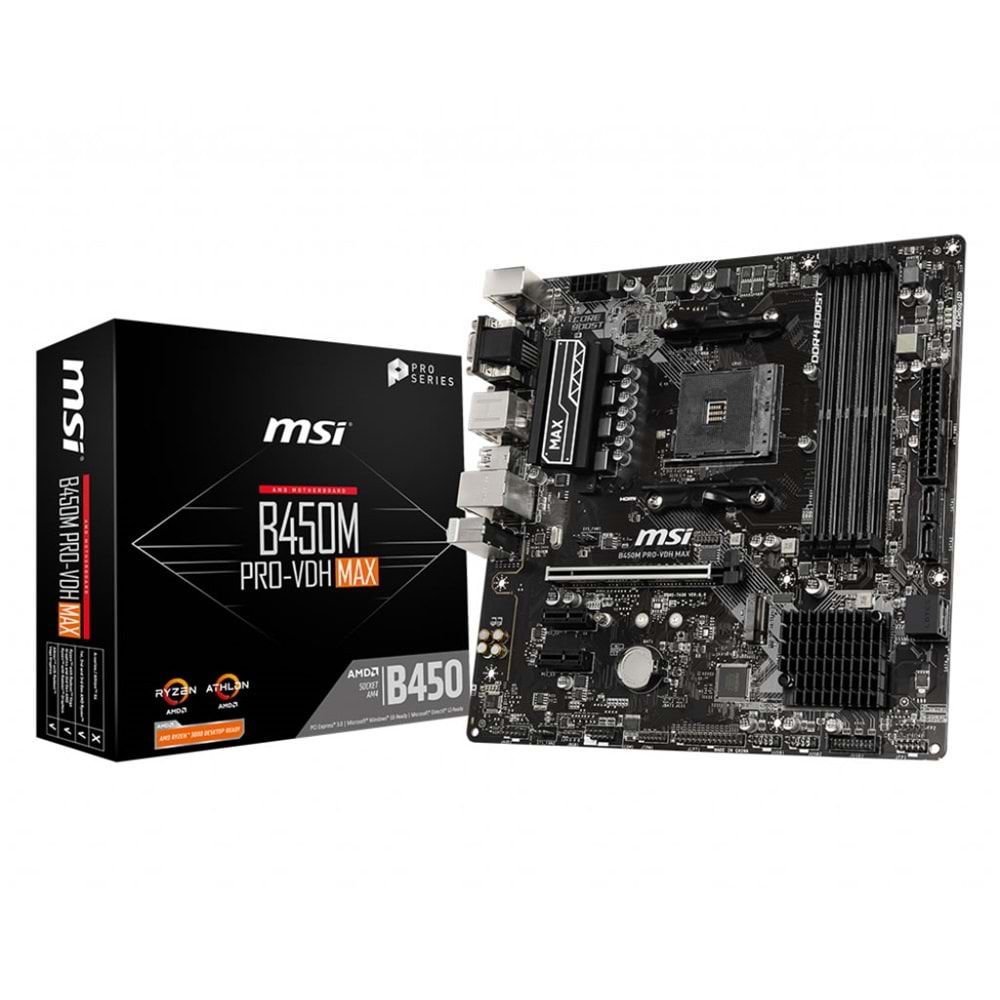 Msi B450M PRO-VDH MAX B450 DDR4 HDMI DVI VGA AMD Anakart