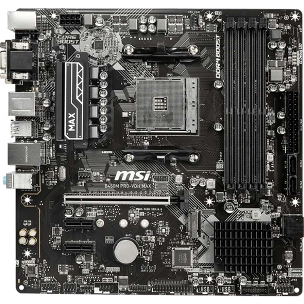 Msi B450M PRO-VDH MAX B450 DDR4 HDMI DVI VGA AMD Anakart