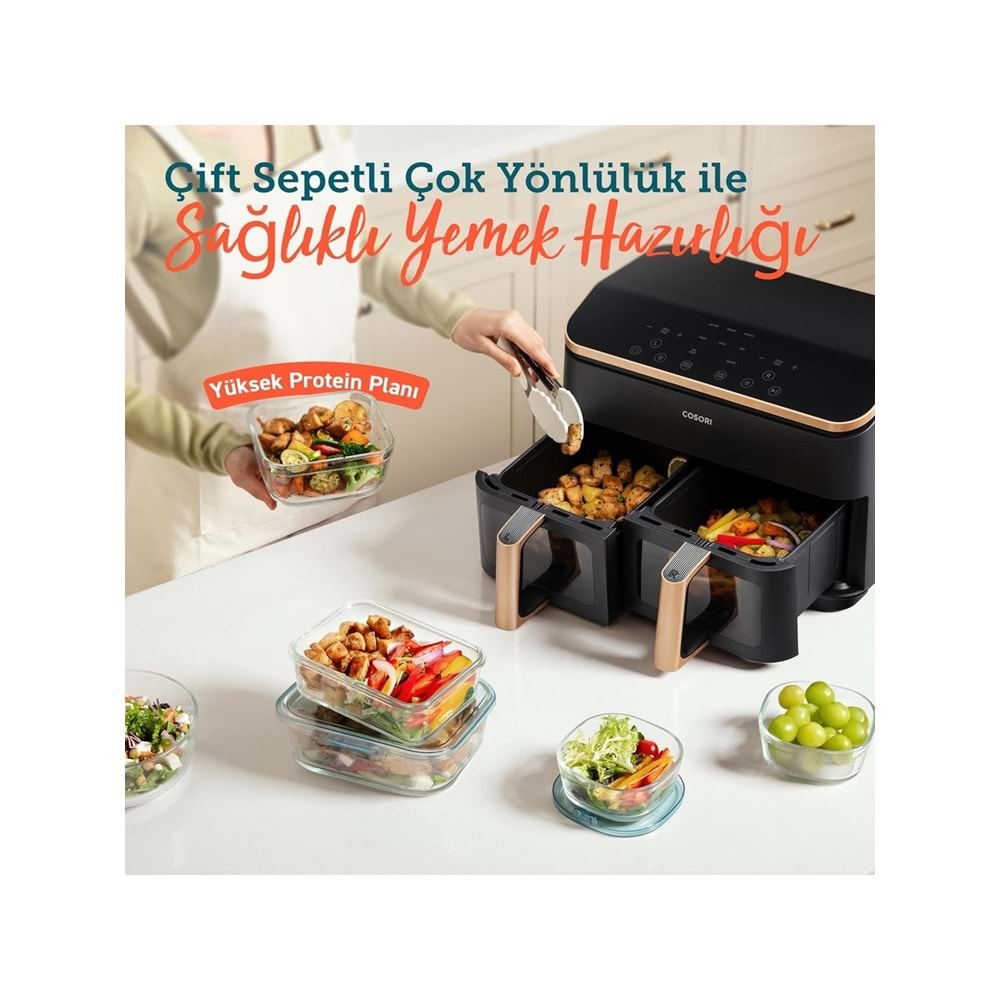 COSORI 8 In 1 8.5 Lt Cıft Sepetli Aır Fryer CAF-R901-AEU
