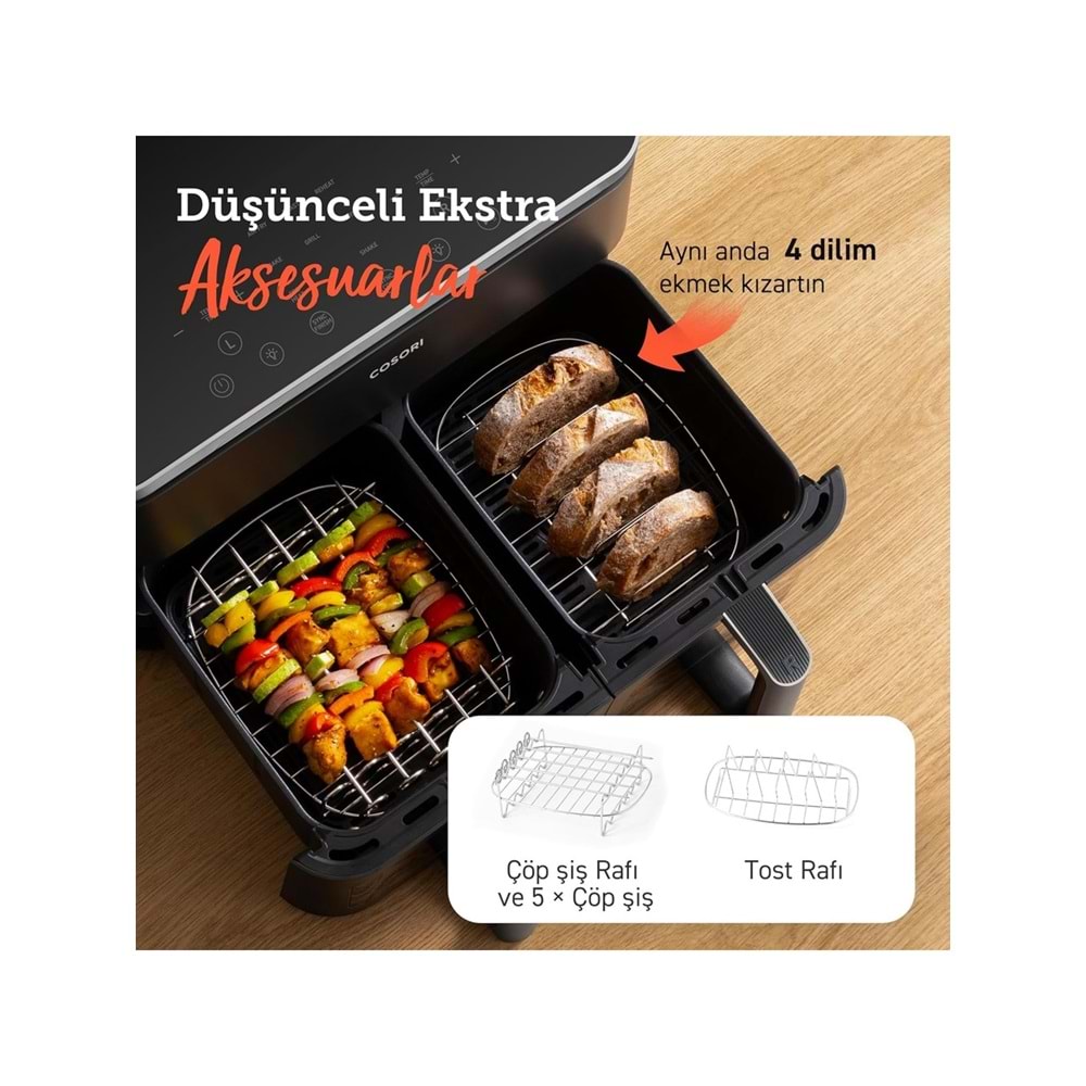 COSORI 8 In 1 8.5 Lt Cıft Sepetli Aır Fryer CAF-R901-AEU