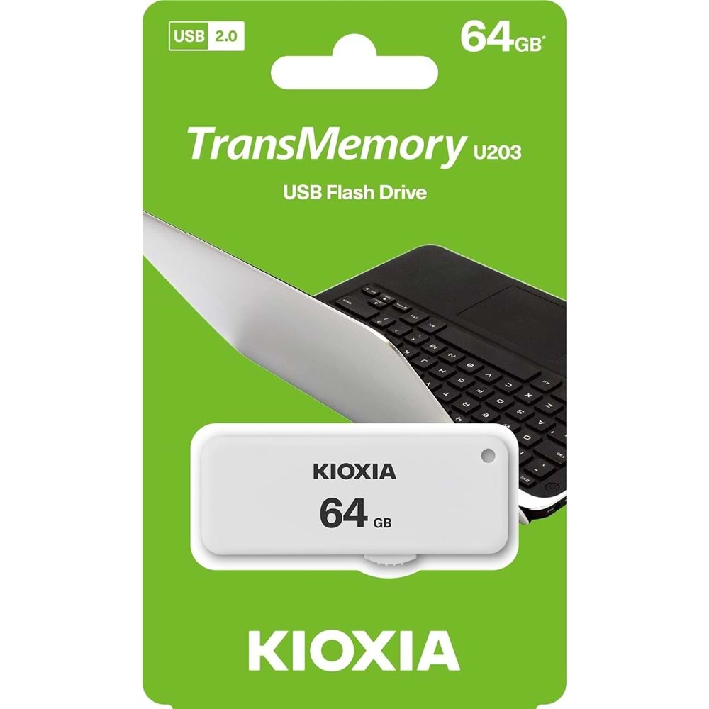 Kioxia USB 64 GB U203 USB2.0 Bellek Beyaz LU203W064GG4