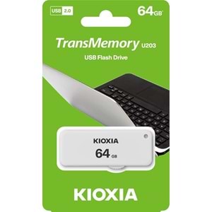Kioxia USB 64 GB U203 USB2.0 Bellek Beyaz LU203W064GG4