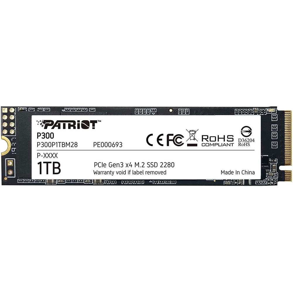 Patriot 1TB P300 M.2 Disk 2280 PCIE Gen3 x 4 2100Mbs 1650Mbs SSD Disk P300P1TBM28