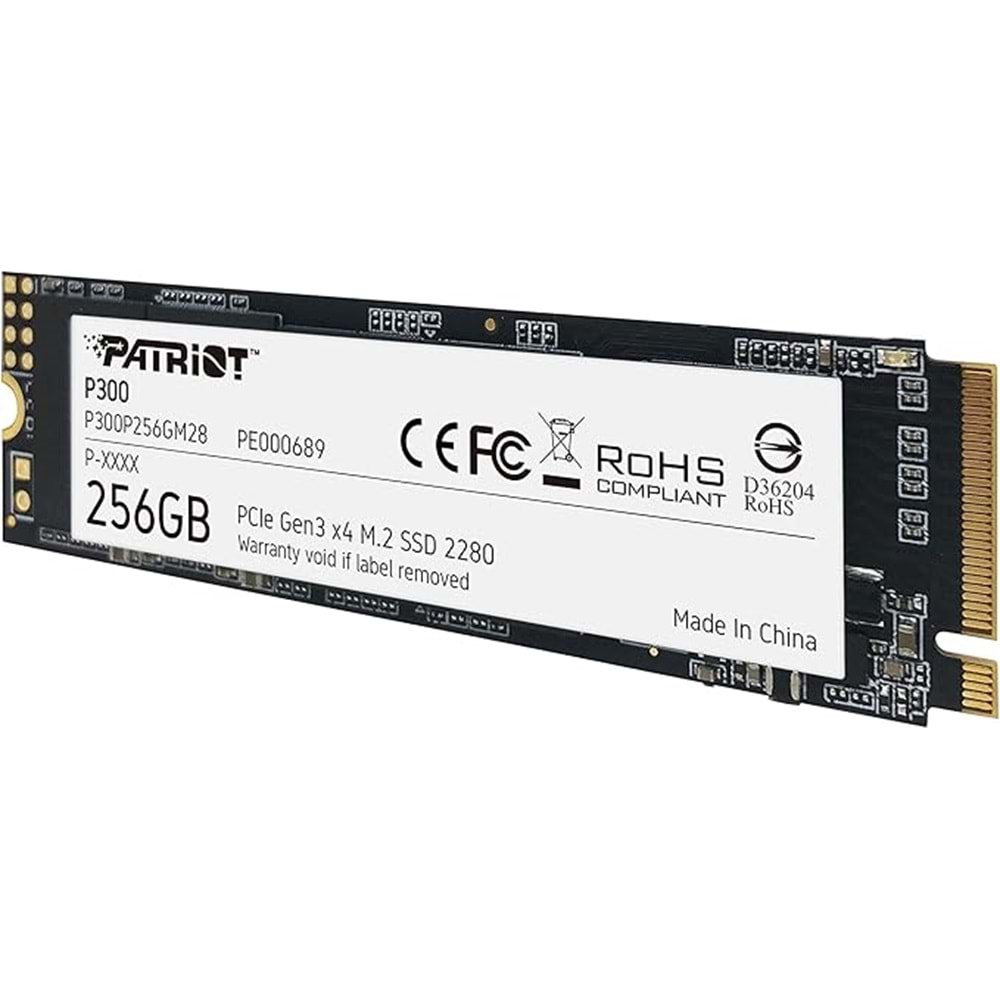 Patriot 256GB P300 M.2 Disk 2280 PCIE Gen3 x 4 1700Mbs 1100Mbs SSD Disk P300P256GM28