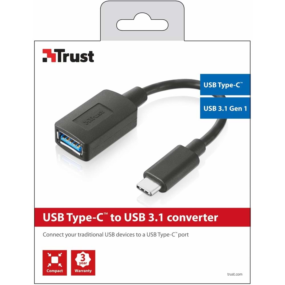 TRUST USB-C TO USB 3.0 Siyah Dönüştürücü 20967