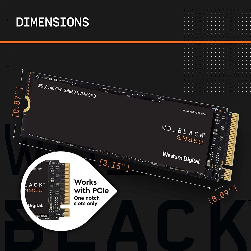 WD 1TB Black SN850 NVMe M 2 SSD 7000/4100MB/s WDS100T1X0E