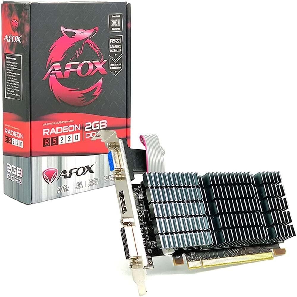 Afox Radeon R5 220 2GB 64Bit DDR3 HDMI/DVI/VGA Ekran Kartı AFR5220-2048D3L5-V2