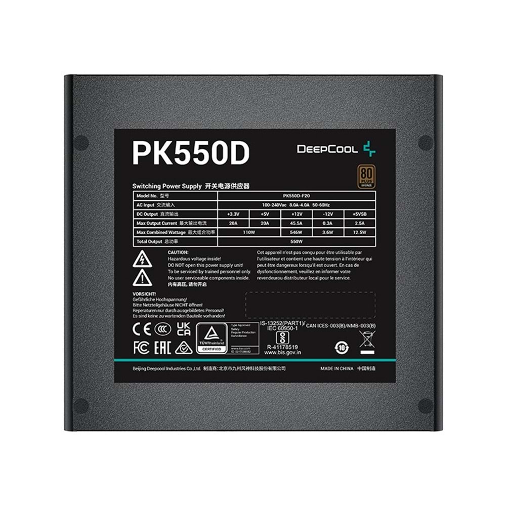 Deep Cool PK550D 550W ATX 80+ Bronze Güç Kaynağı