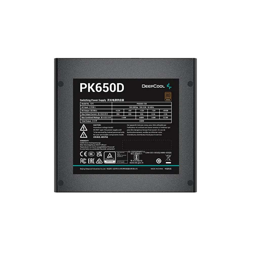Deep Cool PK650D 650W ATX 80+ Bronz Güç Kaynağı