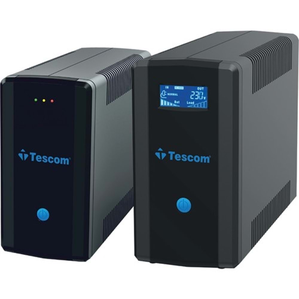 Tescom LEO+ 2200VA 1F/1F (2X9AH) 4/8DK LCD Line Interaktif UPS
