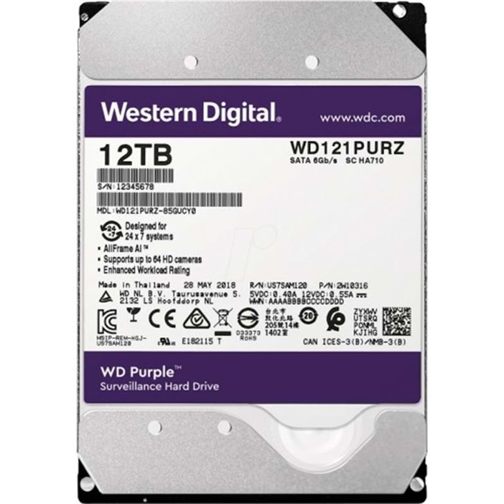 WD 12TB Purple 3.5