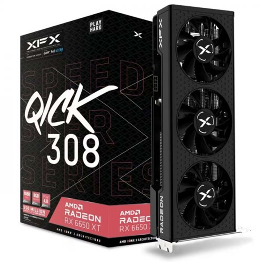 XFX RX-665X8LUDY RX 6650 XT 8GB 128Bit GDDR6 DP/HDMI Speedster QICK308 Ekran Ka