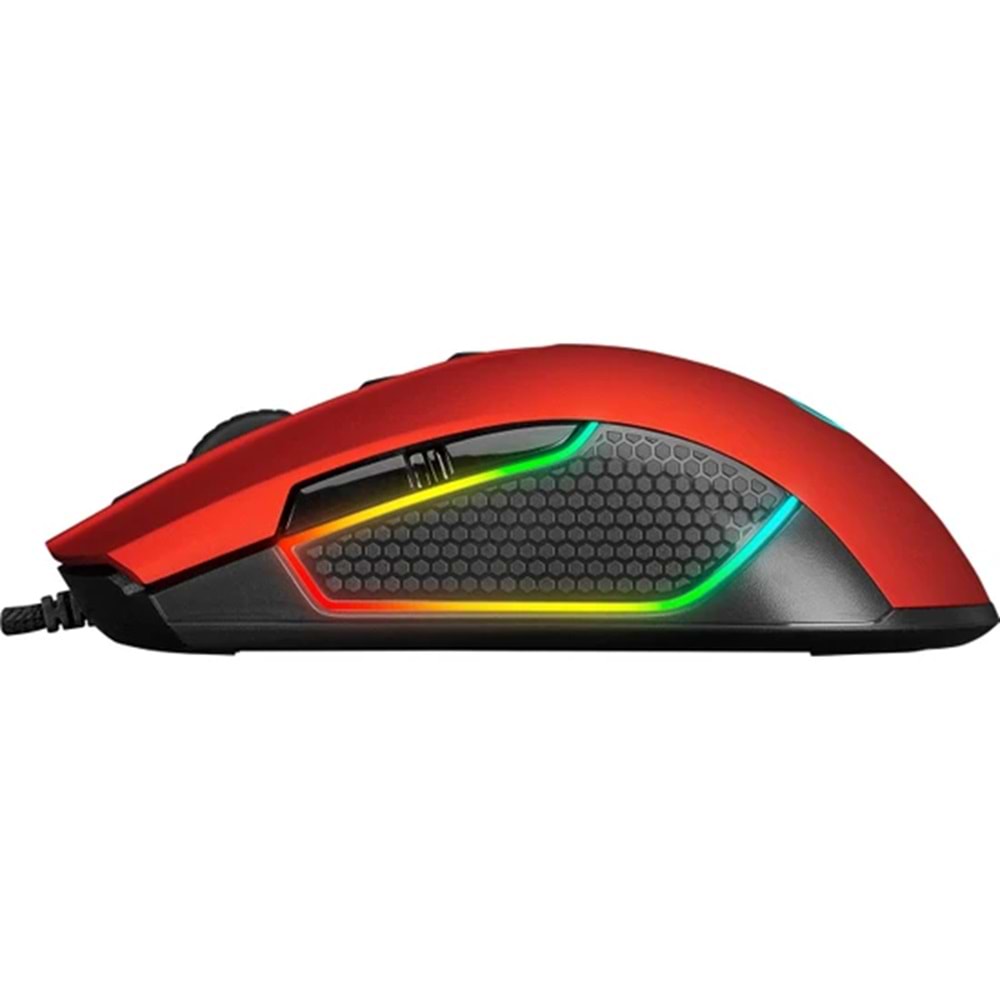 Rampage SMX-R600 Python Kırmızı RGB USB 12400 DPI Gaming Mouse