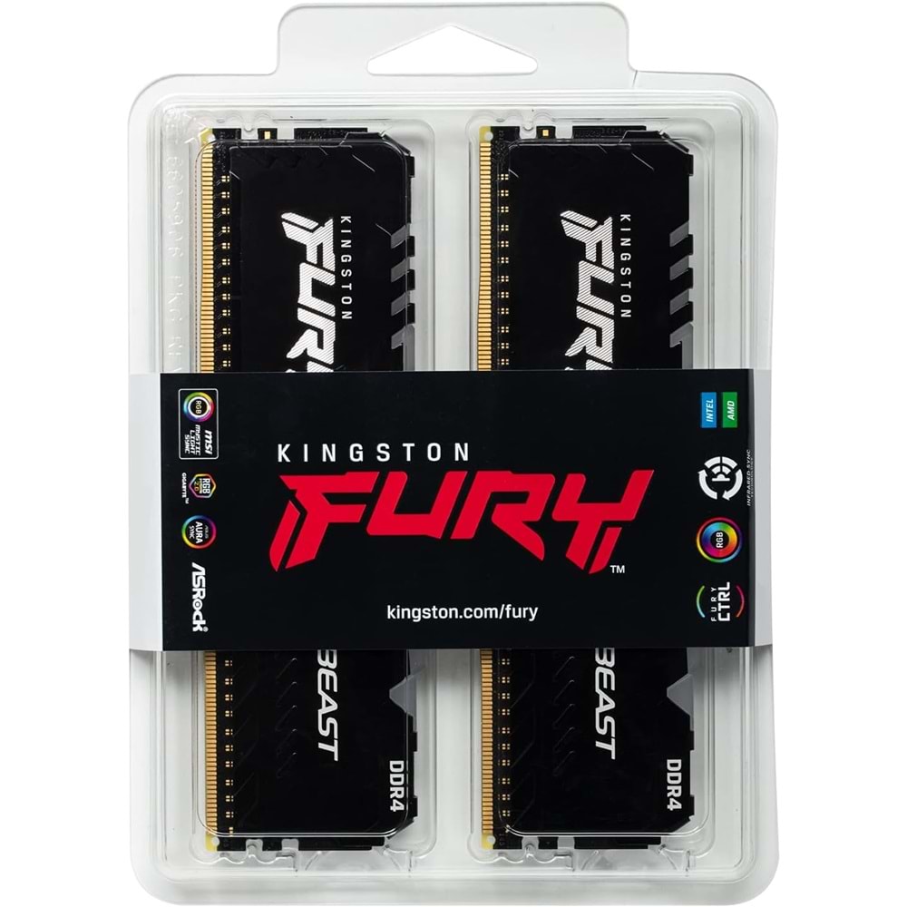 Kingston 32GB (2x16GB) 3200MHz DDR4 FuryBeast DIMM CL16 1.2V (KF432C16BB1AK2/32) Ram