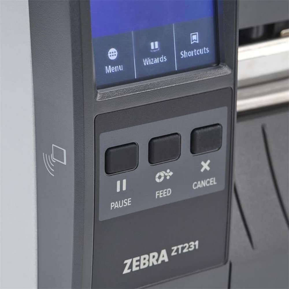 Zebra ZT231 203Dpi Termal Transfer USB+SERİ+ETH Metal Kasa Ekranlı Endüstriyel Barkod Yazıcı