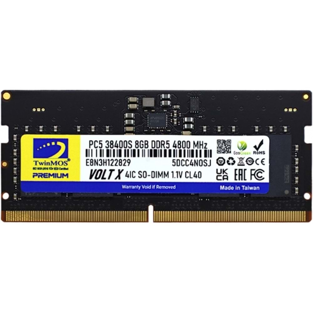 Twinmos TMD58GB4800S40 8GB DDR5 4800Mhz Sodimm Ram