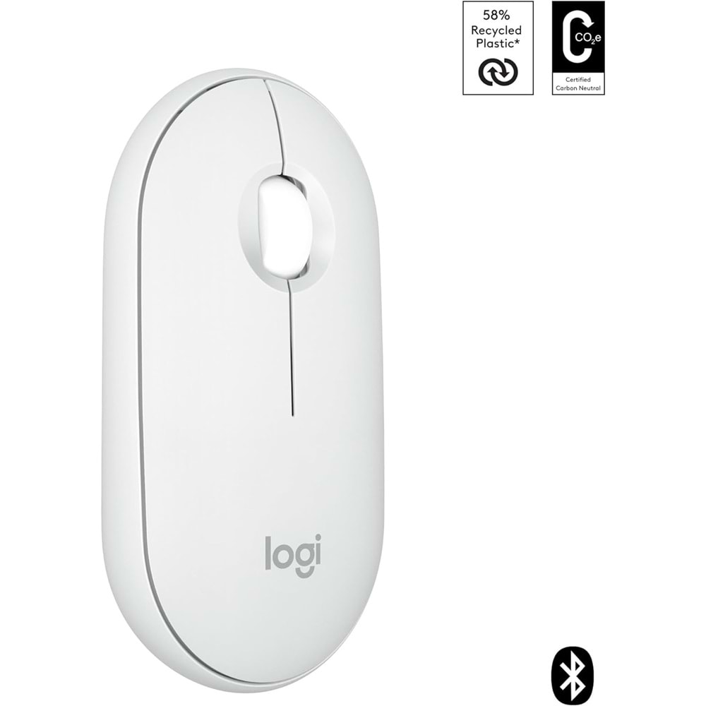 Logitech M350s Pebble 2 Beyaz Bluetooth Mouse