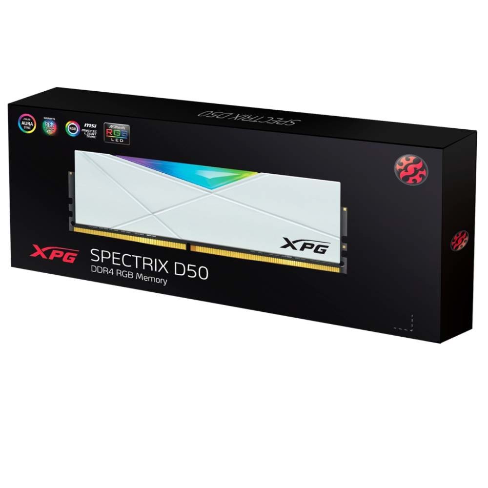 XPG 8GB 3200MHz DDR4 Spectrix D50 Beyaz Gaming Masaüstü RAM AX4U32008G16A-SW50