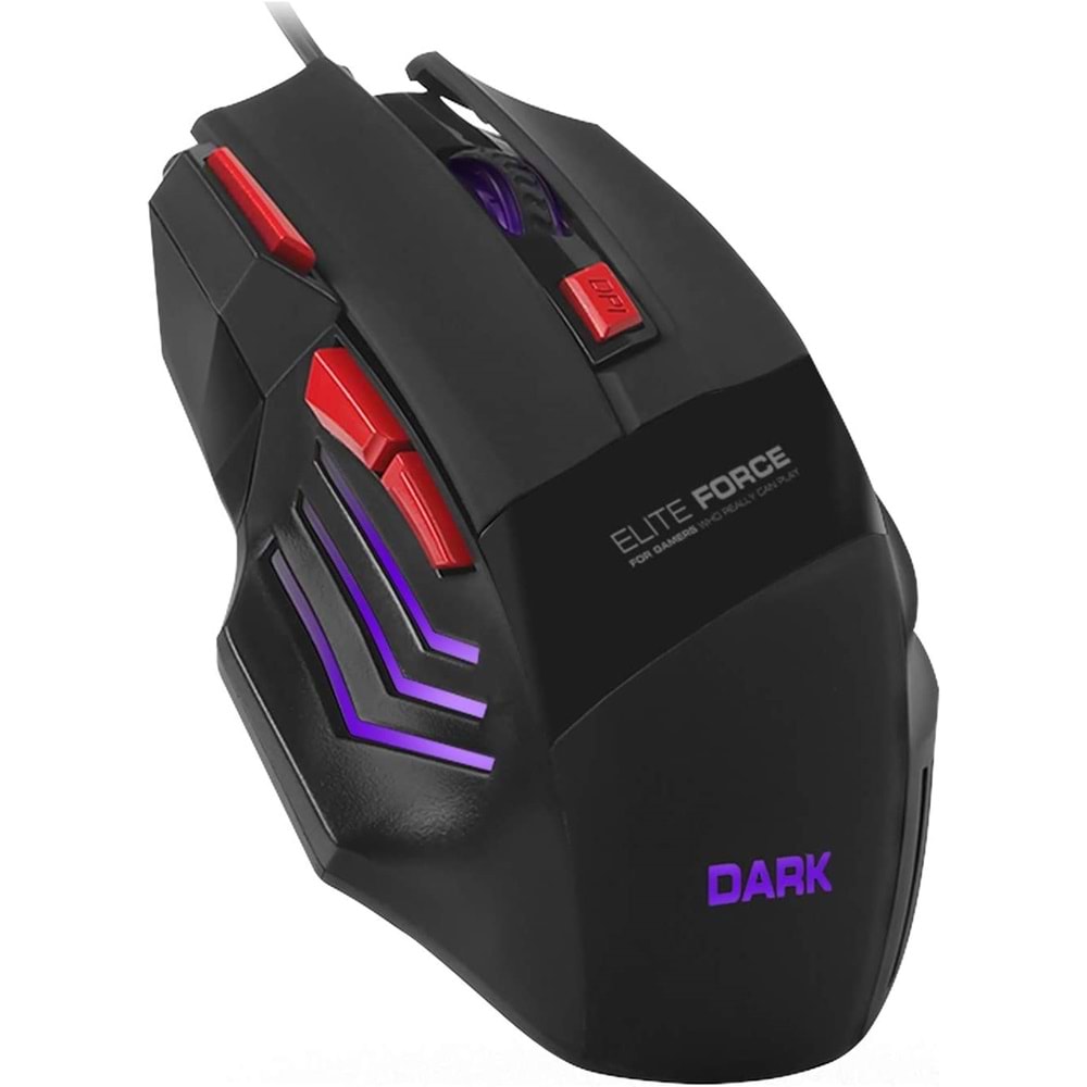 Dark Elite Force 3X Ateş Butonlu DPI Ayarlanabilir Aydınlatmalı USB Oyuncu Mouse (DK-AC-GM1000)