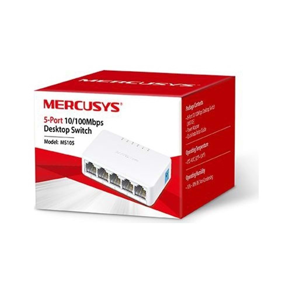 Mercusys MS105 5-Port 10,100Mbps Tak Ve Kullan Switch