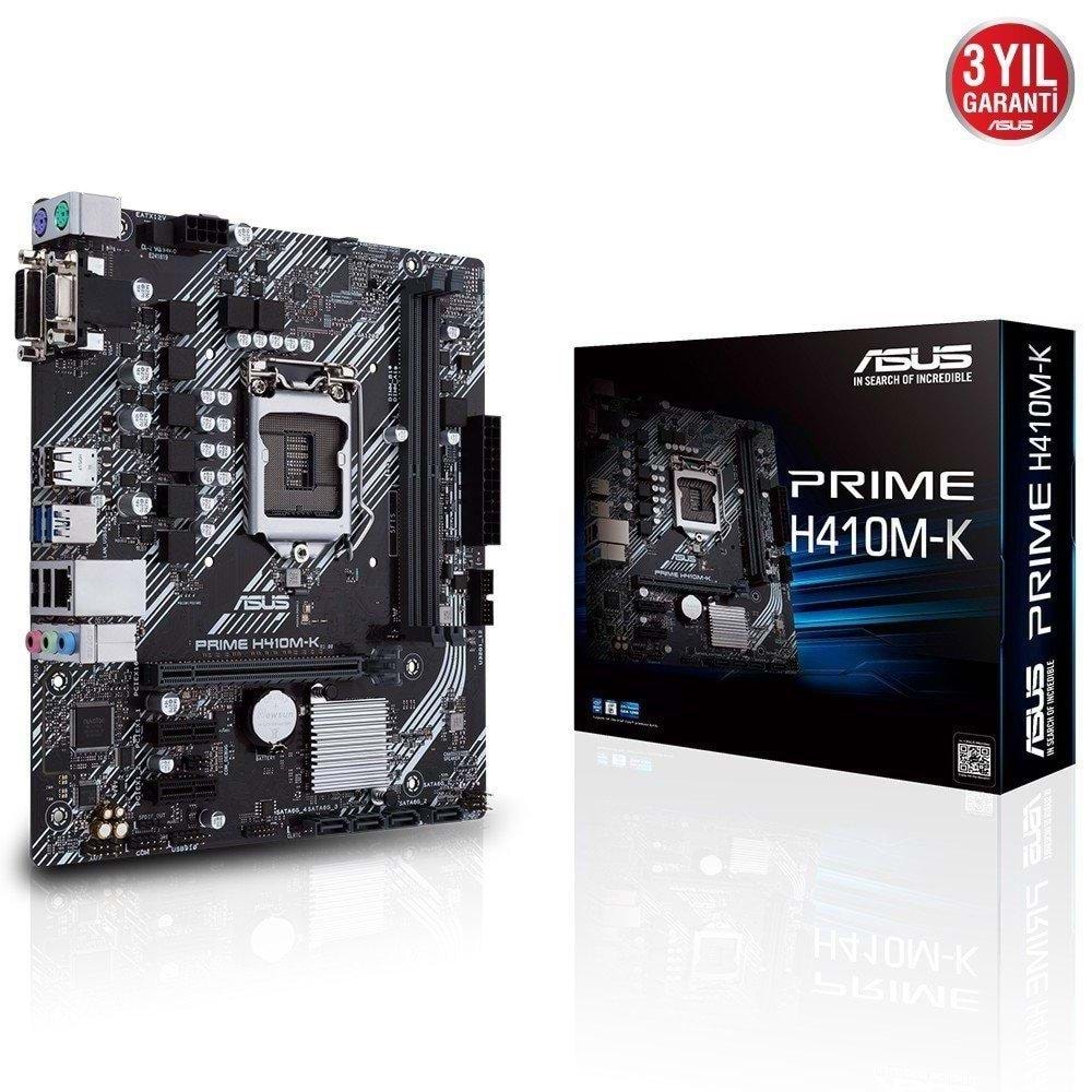 Asus Prime H410M-K H410 DDR4 USB 3.2 DVI/VGA PCI 3.0 1151p Anakart