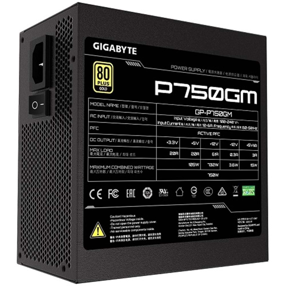 Gigabyte Gold Zero 750W 80+Gold ATX Güç Kaynağı PSU GP-P750GM