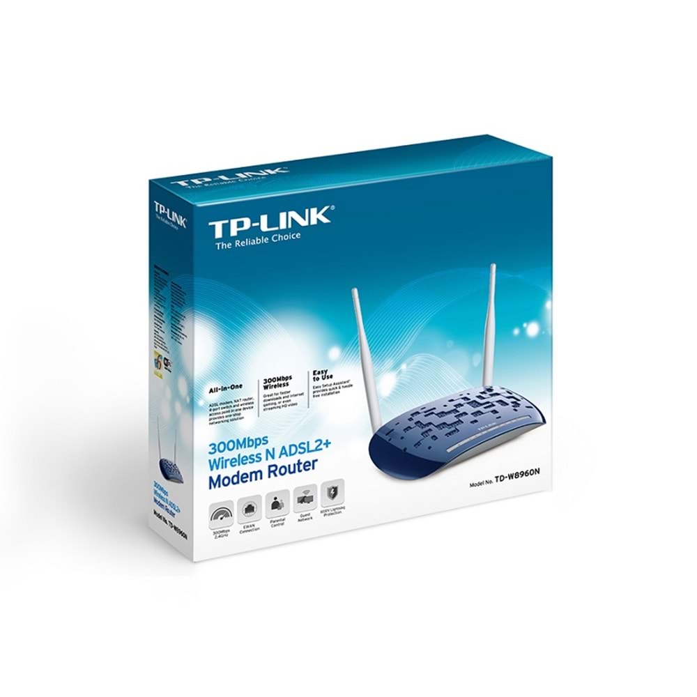 TP-Link TD-W8960N 300Mbps ADSL2 4port 2x3dBi Kablosuz Modem
