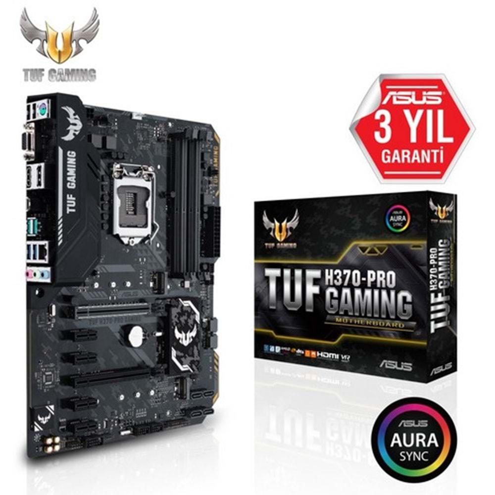 Asus TUF H370-PRO Gaming 2666MHz DDR4 Soket 1151 ATX Anakart