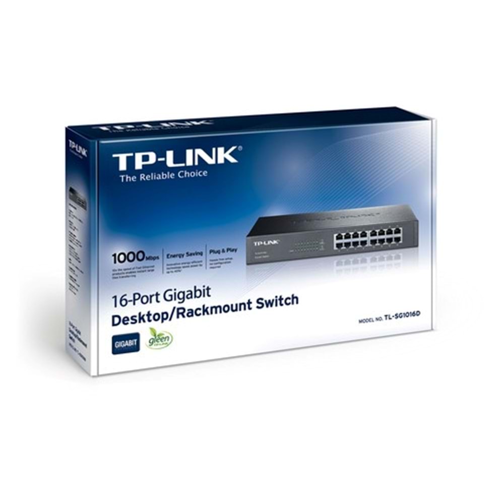 TP-Link TL-SG1016D 16-Port Gigabit % 40 Enerji Tasarruflu Switch