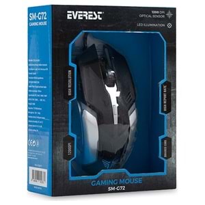 Everest SM-G72 USB Siyah/Gümüş Işıklı Gaming Mouse