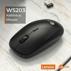 Lenovo Lecoo USB Optik Kablosuz Mouse Siyah WS203