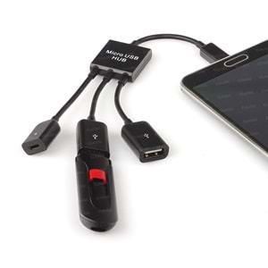 Dark Micro Usb Tablet ve Akıllı Telefon 2xUSB Dönüştürücü OTG Kablo (DK-AC-USB2MICRO2)