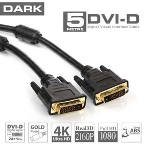 Dark 5m Ferrit Core EMI/RFI Filtreli 24+1pin DVI Kablo (Erkek/Erkek) (DK-CB-DVIL500)