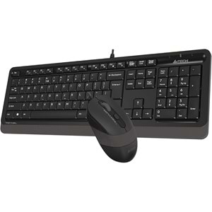A4 Tech F1010 FN-Multimedya Q Klavye + Optik Mouse 1600D Gri USB