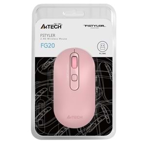 A4 Tech FG20 2000dpi 2.4G Pembe Kablosuz Mouse